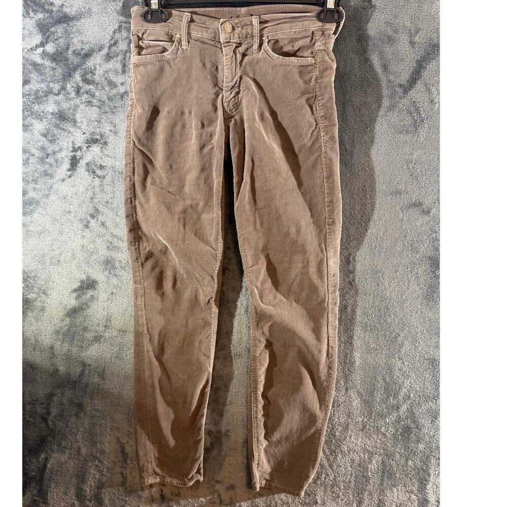 MOTHER The Muse Ankle Hopscotch Corduroy Pants Taupe Brown Stretch Size 26